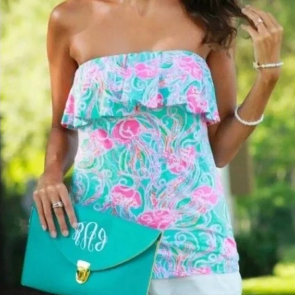 Lilly Pulitzer size S ruffle Tube top - Picture 1 of 5